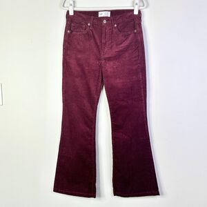 Gap Pants Women 4 P Maroon 70s Flare High Rise Corduroy Jean Hippie Boho NWOT